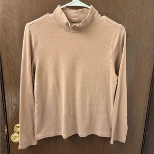 Tan Long Sleeve Turtleneck Top